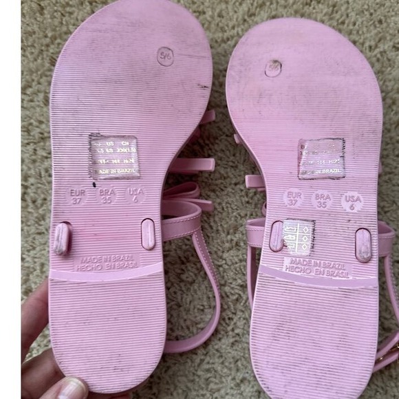 Stuart Weitzman Pink Jelly Bow Thong Sandals‎ Women Size 6 EUR 37 - Picture 5 of 5